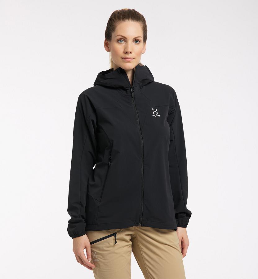 Haglöfs Morän Softshell Jacket Black For Womens AKVHP3586 Australia